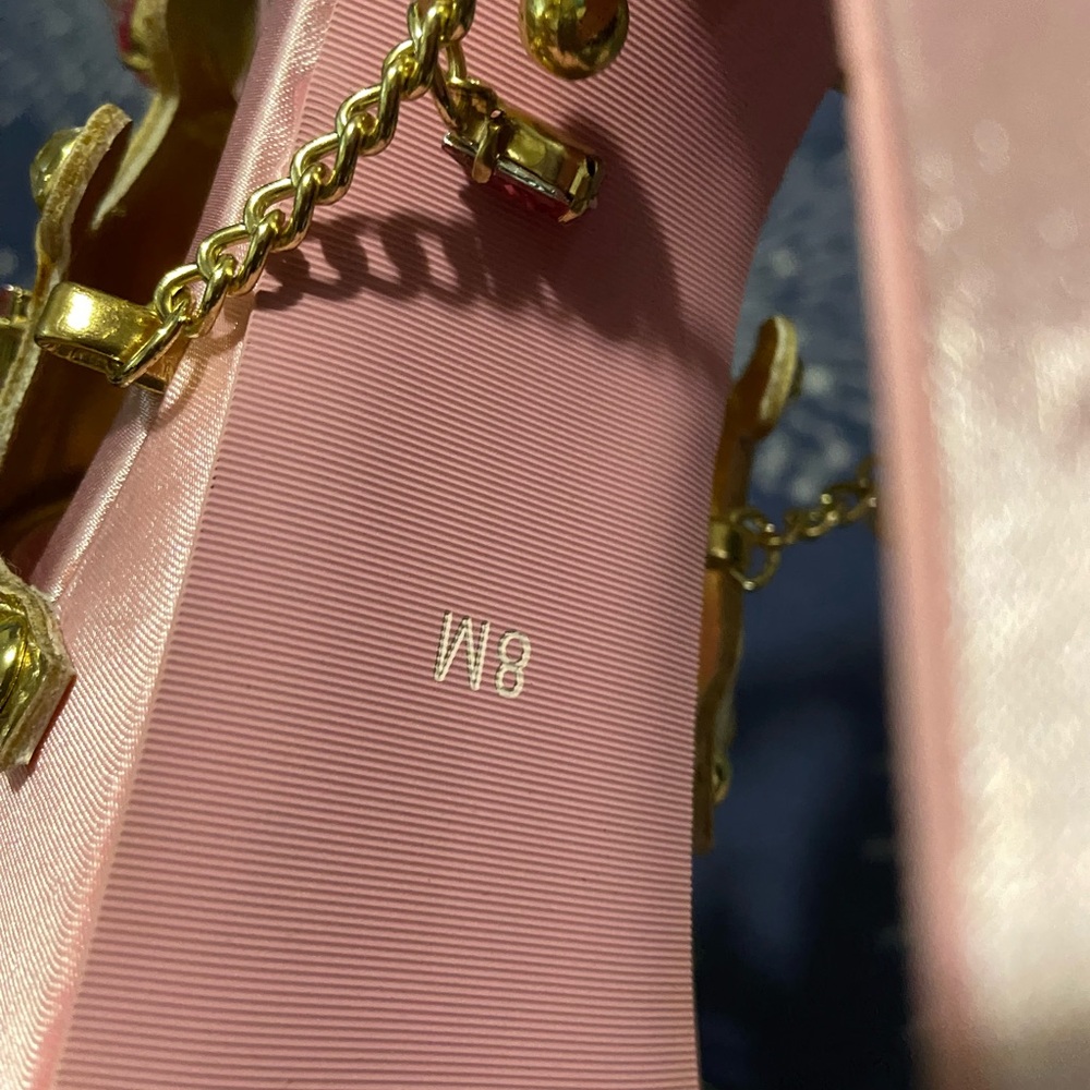 Sugar Thrillz Crowned Charmer Jeweled platform chunky heels pink sz 8 nwob new. - Picture 9 of 13
